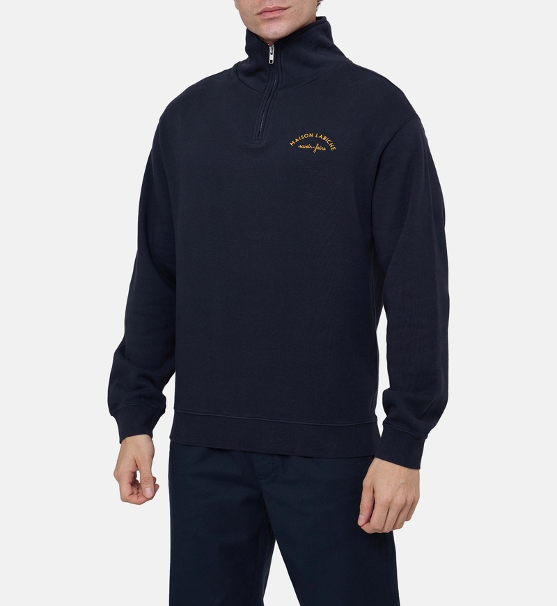 Fleece Zip-up Collar Sweatshirt