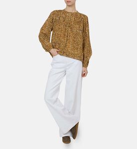 بلوزة طويلة الأكمام بطبعة على كاملها