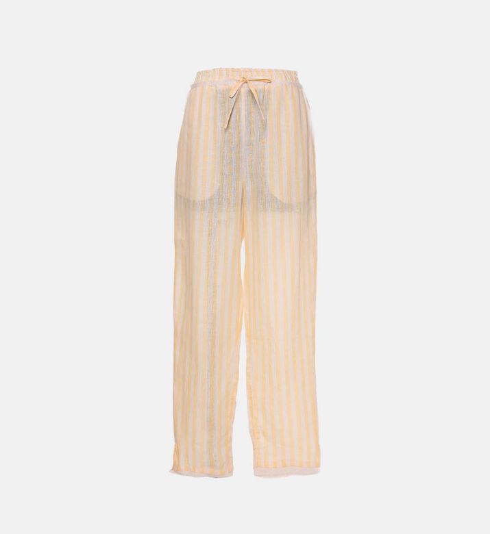 Sage Drawstring Waist Vertical Stripped Pants