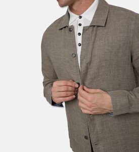 Hackett London Linen Classic Button Closure Shirt, Model View