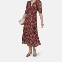 Graphic Print Three-quarter Sleeve Dress