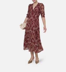 Graphic Print Three-quarter Sleeve Dress
