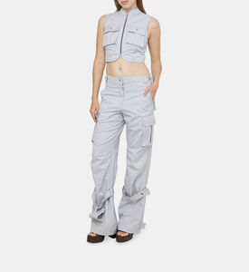 بلوزة كارغو قطن قصيرة معاد تدويرها