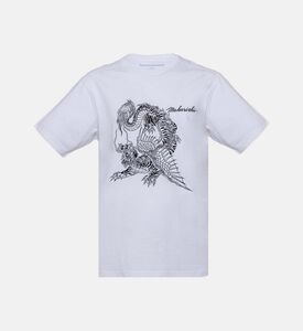 تيشيرت بأكمام قصيرة بنقشة نمر وتنين