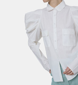 قميص سونغ بأكمام منفوخة قطن