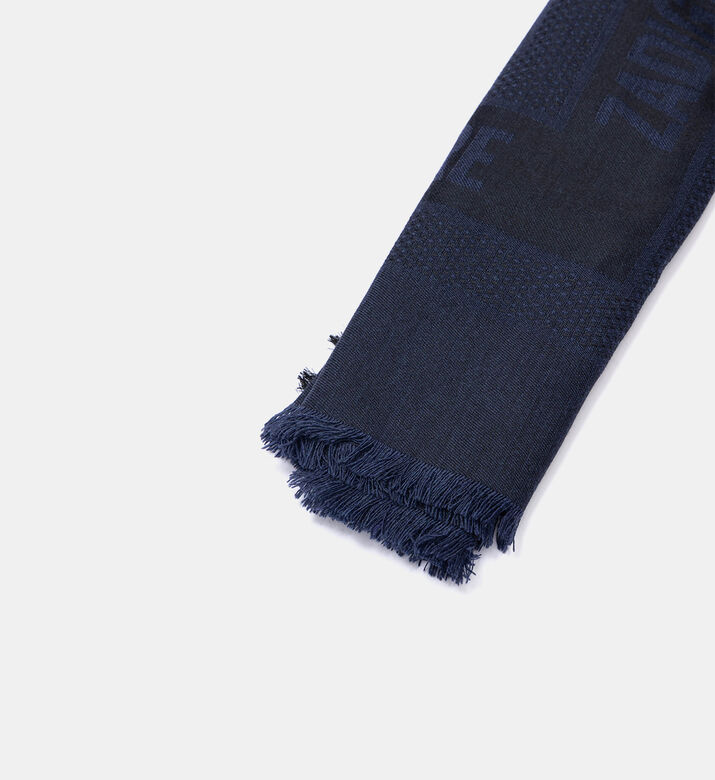 Jacquard Logo Frayed-finish Scarf