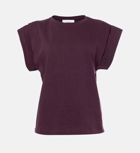 تيشيرت مضلع بكتفين مبطنين