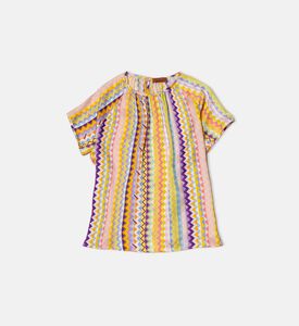 قميص بطبعة متعرجة ملونة