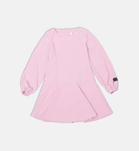 فستان طويل الأكمام بياقة دائرية تريكو