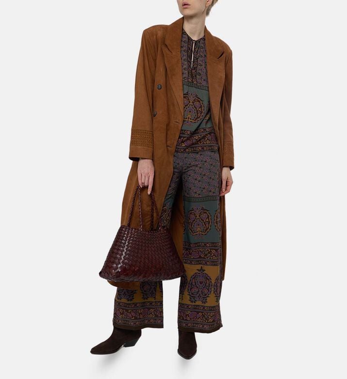 Ba and Sh All-over Print Long-sleeve Blouse, Model View Ba and Sh All-over Print Long-sleeve Blouse, Model View