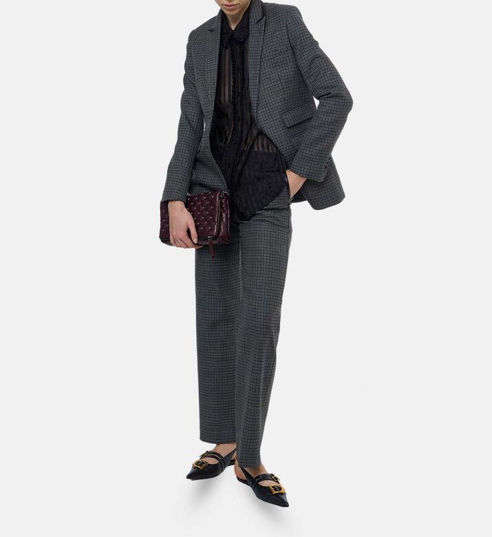 The Kooples Checkered Flared Trousers, Model View