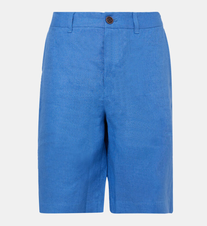 Linen High Waist Bermuda Shorts