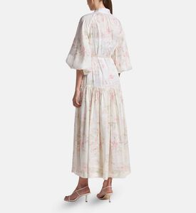 Carter and White Diana Floral-print Balloon Sleeves Maxi Dress, Model View