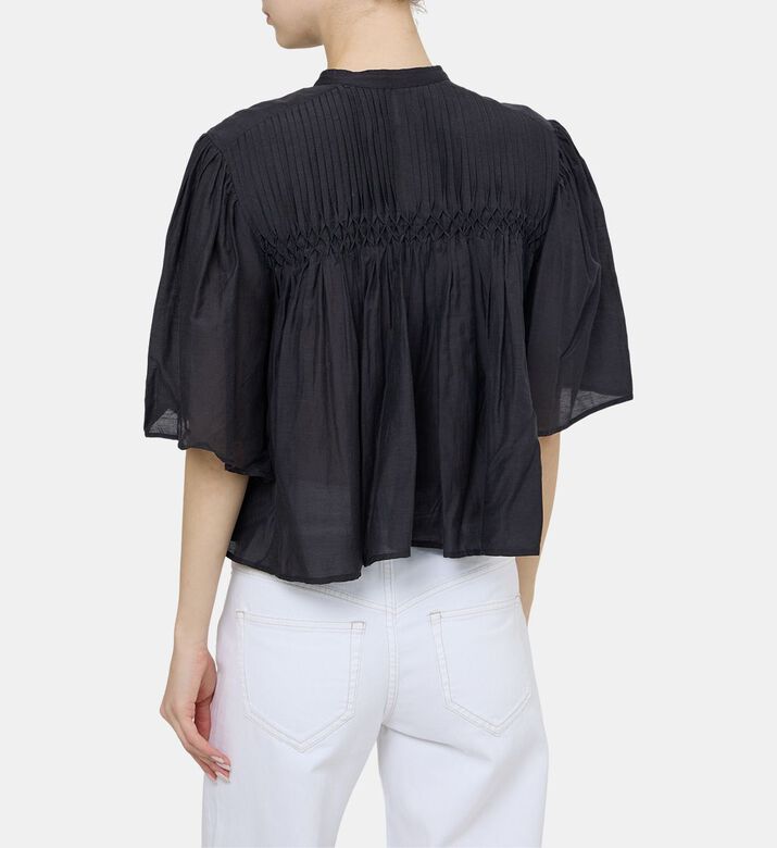 بلوزة ديستني قطن فوال مكشكشة