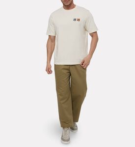 Maison Kitsune Double-motif Embroidery Regular T-shirt, Light-beige, M, Model View