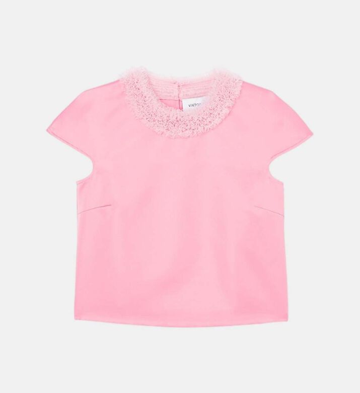 Sculptural Queen Tulle Details Top