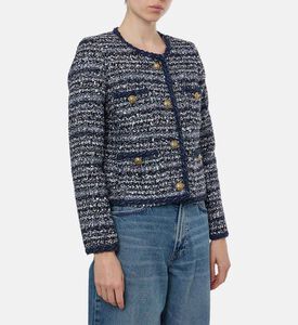 Weill Colorful Tweed Long-sleeve Jacket, Model View