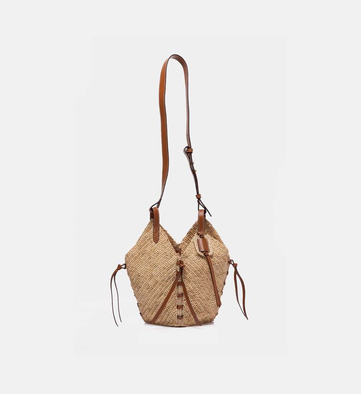 Tampa Raffia Leather Shoulder Bag