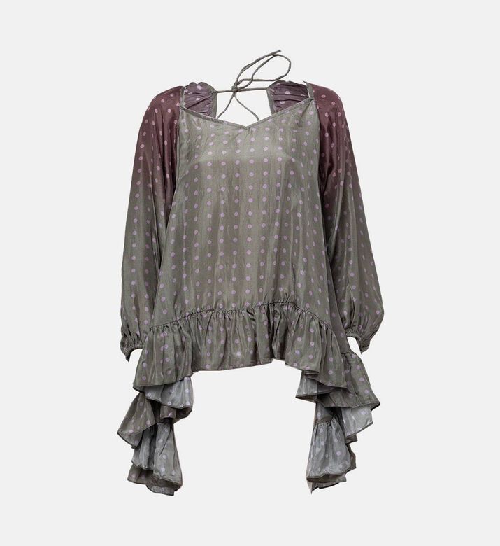 Cassuaria Polka-dot Silk Blouse