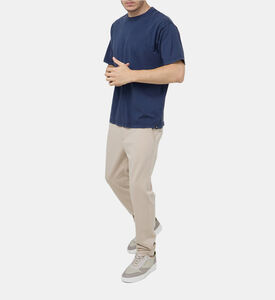 تيشيرت قطن بياقة مستديرة سادة