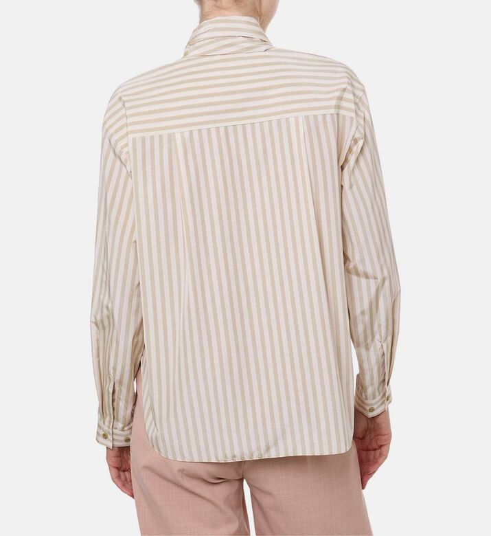 Forte-Forte Stripe Pattern Long-sleeve Shirt, Model View