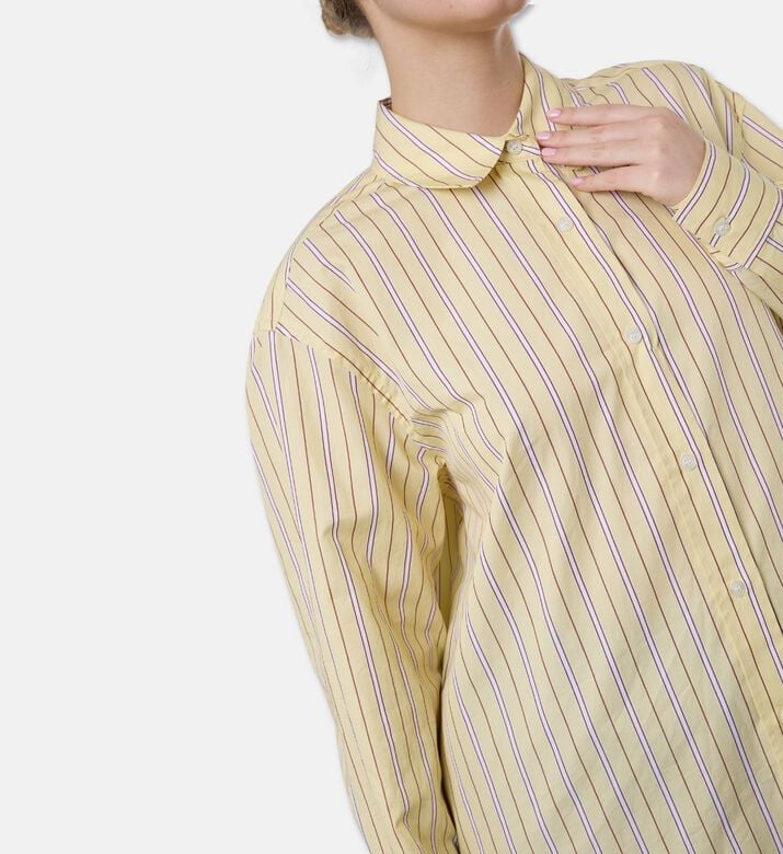 Samsoe Striped Oversized Shirt, Model View