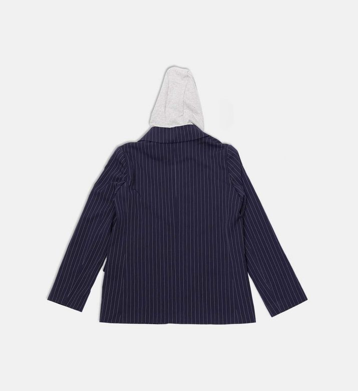 Striped Regular-fit Hooded Blazer