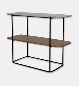 Home Deco and More Shard Single 2-shelves Shelving Unit, Oak, Packshot View