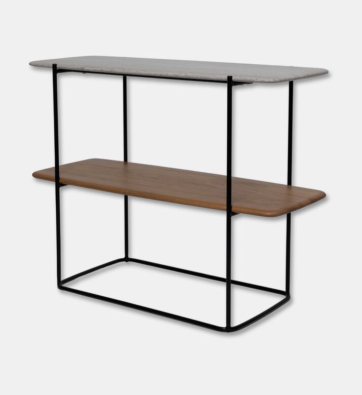 Home Deco and More Shard Single 2-shelves Shelving Unit, Oak, Packshot View