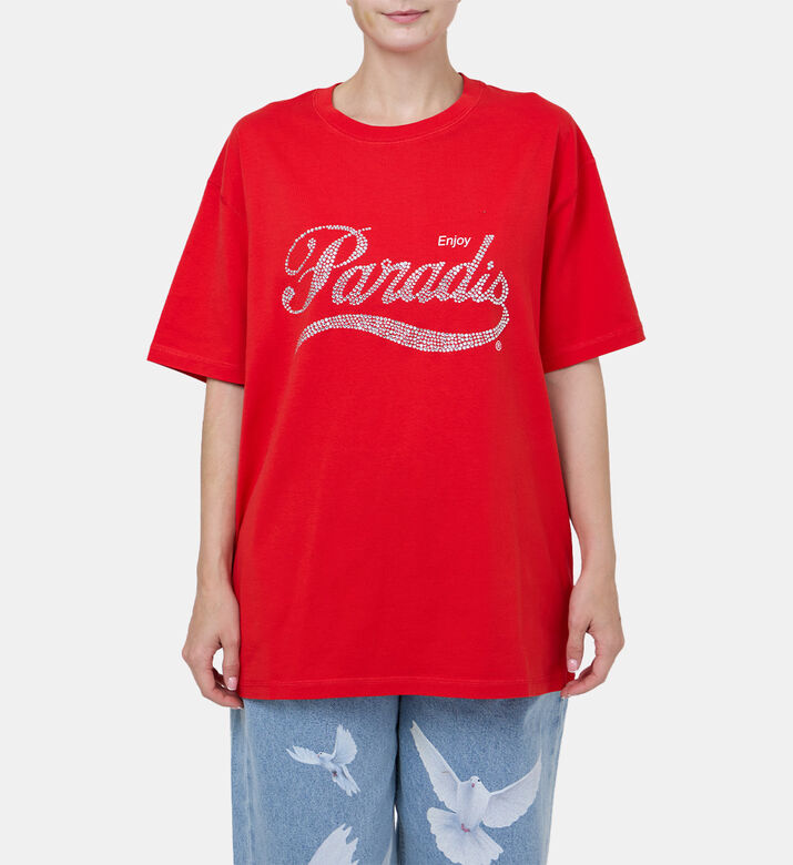 بلوزة فضفاضة بأحجار الراين