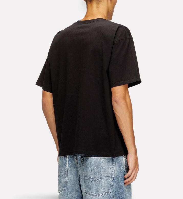Diesel Rubberized Logo Cotton Crewneck T-shirt, Model View