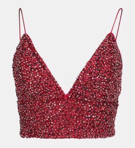 بلوزة حمالة كارلي كريستال مزينة