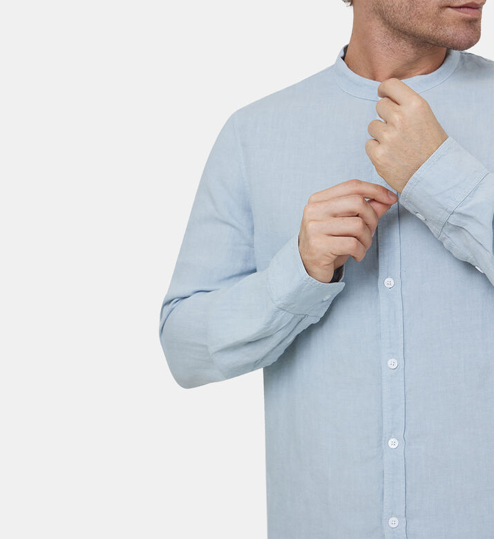Stan Linen Band Collar Shirt Stan Linen Band Collar Shirt