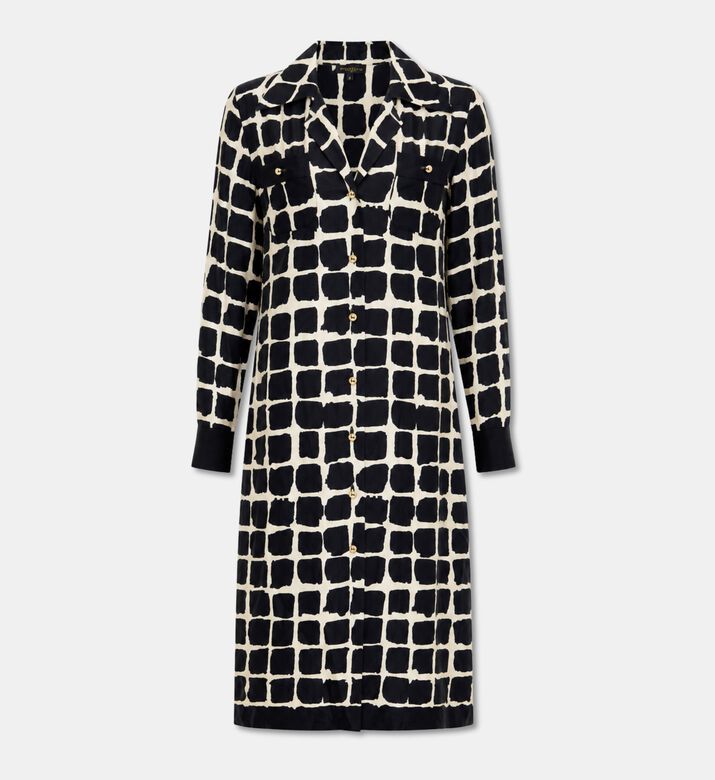 Luisa Spagnoli Geometric-print Button-front Midi Dress, Packshot View