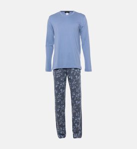 Leaf-print Long Pajama Set