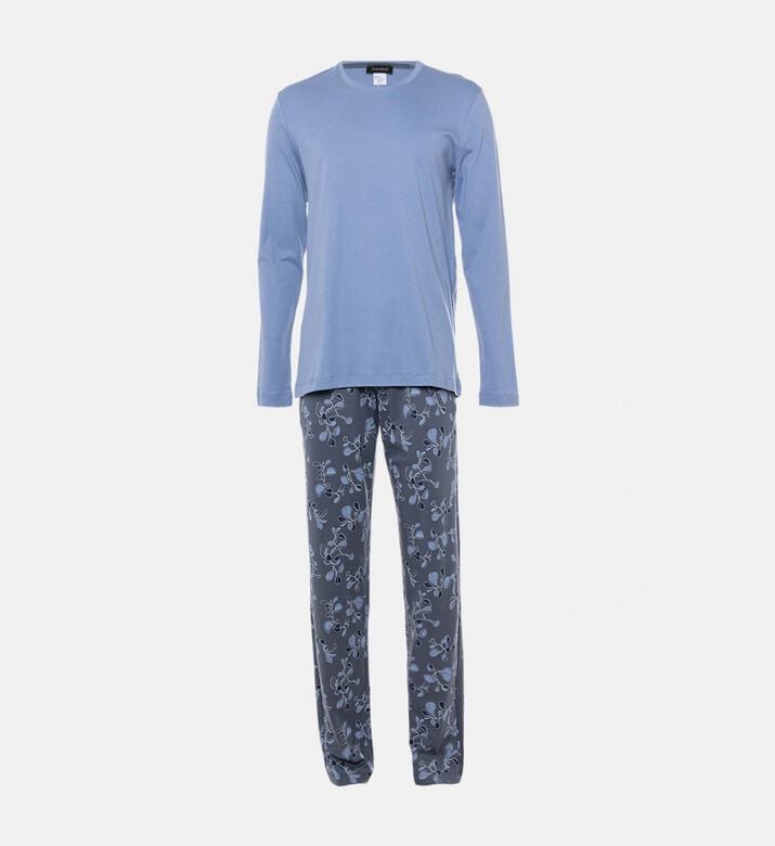 Leaf-print Long Pajama Set