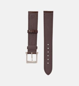 Camille Fournet Shiny Square Scale Watch Strap, Dark-brown, Packshot View