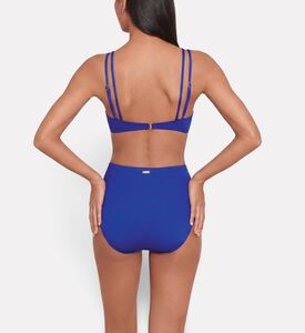 Ralph Lauren Underwired Ruffle Bikini Bra, Blue, 08, Model View