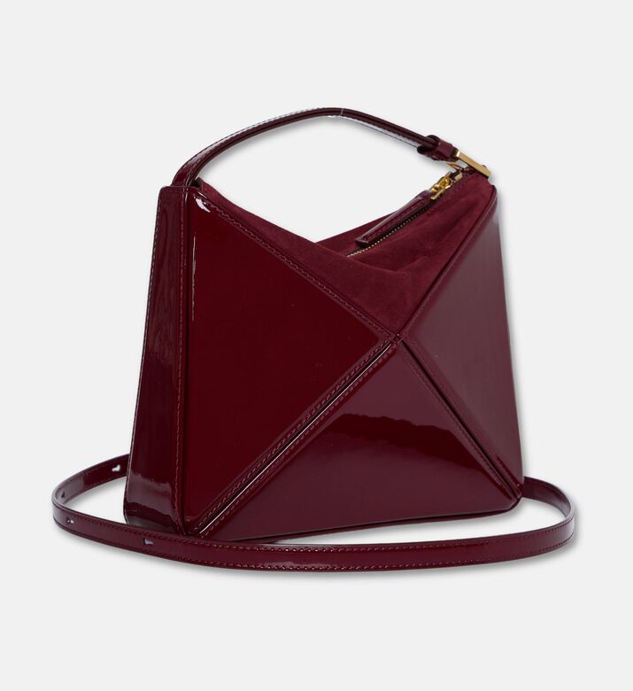 Mlouye Flex Calf Leather Mini Hobo Bag, Burgundy, Packshot View