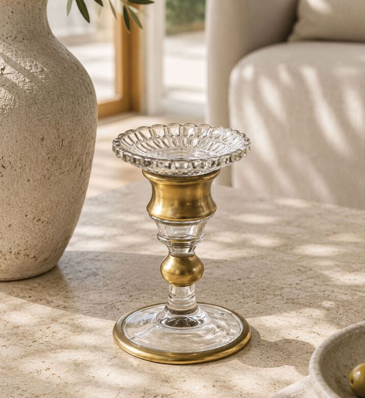 Glass Small Candle Holder