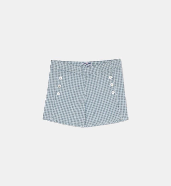 Gingham-print Mid-rise Shorts