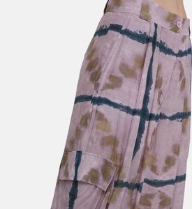 Plaid Wide-leg Cargo Pants