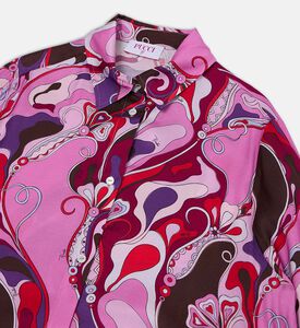 قميص بصف أزرار بطبعة على كامله