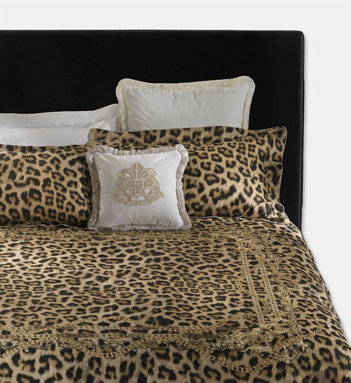 Philipp Plein Leopard Pattern Bed Set, Dark-gold, 240x220-cm, Packshot View
