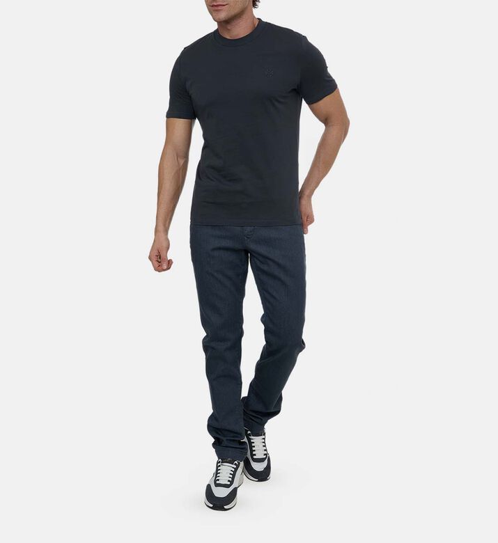 Side Pockets Button Zip-fly Closure Straight Trousers