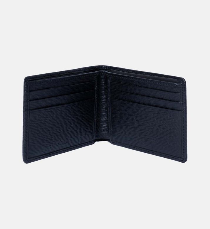 Silver Tone Branding Leather Wallet