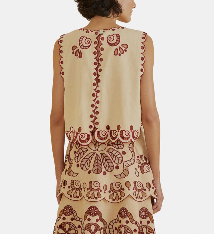 بلوزة ريشيليو قصيرة بدون أكمام