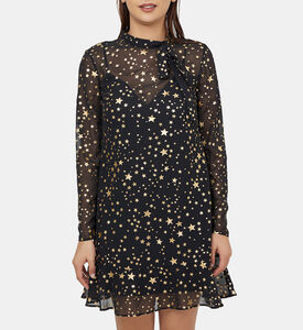 Star Motif Semi Sheer Dress Star Motif Semi Sheer Dress