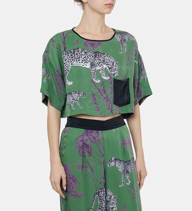 Lennon Harper Vegan Silk Crop Tee