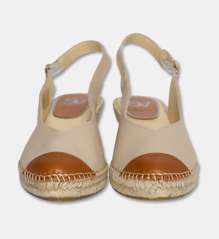 Salvi Cap-toe Leather Slingback Wedge, Brown, Eu-41, Packshot View